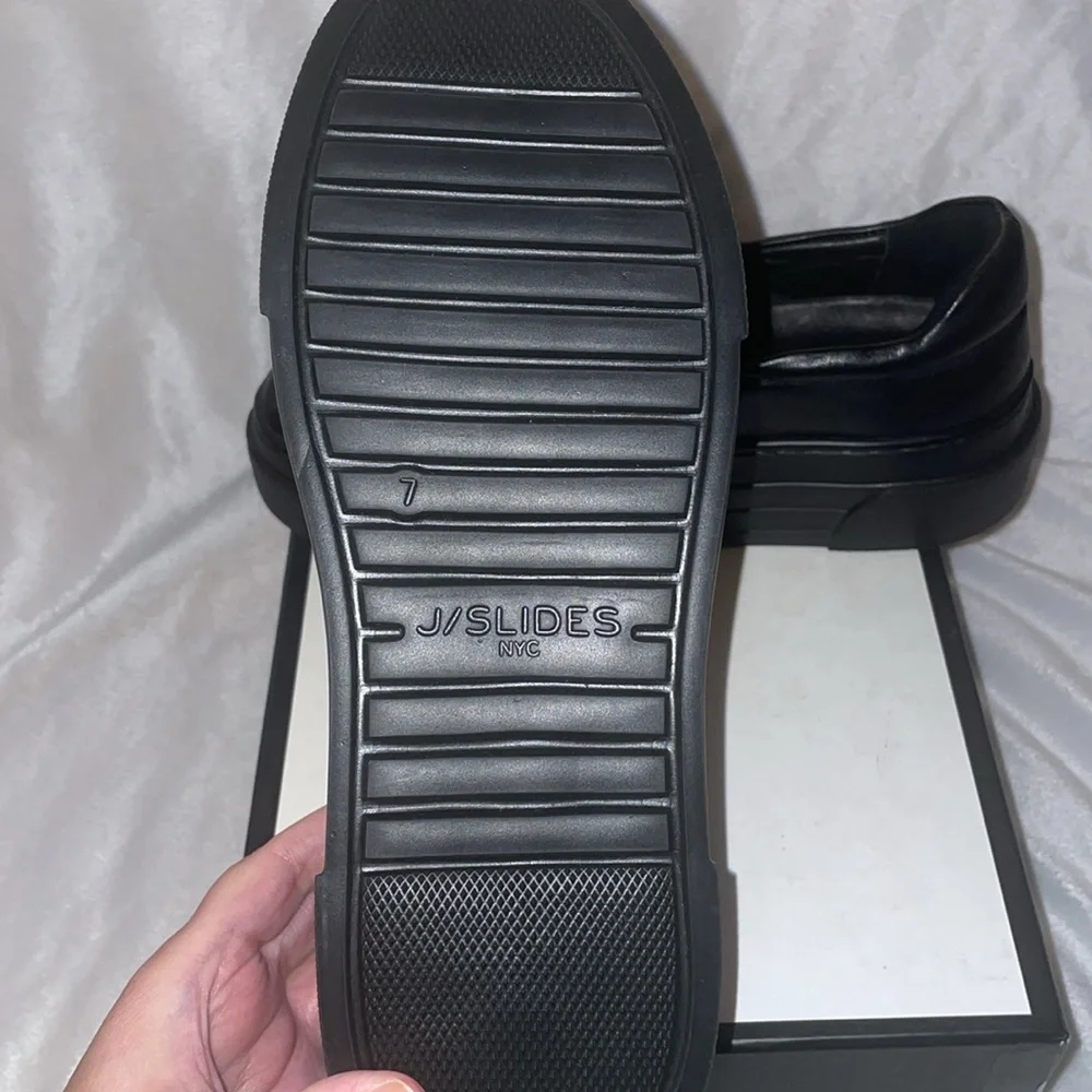 NWT J/SLIDES AILEEN Leather Slip-on Sneaker in Black/Black - Picture 10 of 10
